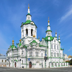 Spasskaya Church (Church of the Savior) in Tyumen, Russia. Built in 1796-1819 in Siberian Baroque and reconstructed in 1910s in neorussian style, it is one of the most expressive churches in Siberia.