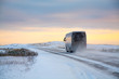Bus driving on winter roads