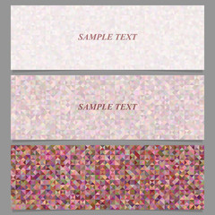 Poster - Abstract triangle mosaic banner background set