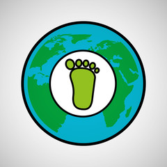 Wall Mural - global world footprint ecology icon design vector illustration eps 10