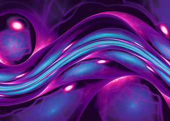 Wall Mural - blue purple abstract wave psychedelic background