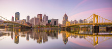 Panorama Of Downtown Pittsburgh At Twilight