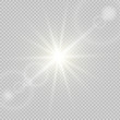 © vikusandra - Sunlight, special lens flare, light effect. Sun flash with rays and spotlight. illustration.