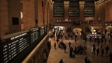 Busy People Rush Timelapse Grand Central Station NYC New York City