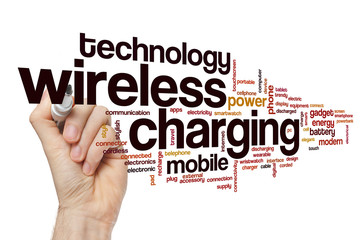 Wall Mural - Wireless charging word cloud concept