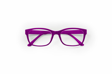 Purple Eyeglasses frame isolated