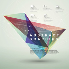 Wall Mural - Point, line, surface composition of abstract graphics, infographics,Vector illustration.