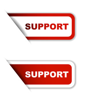 red vector support, sticker support, banner support