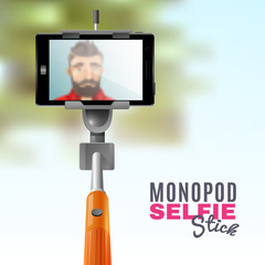 Canvas Print - Monopod Selfie Illustration