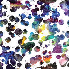 Canvas Print - Watercolor galaxy background.