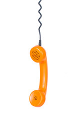 Orange handset on a white background