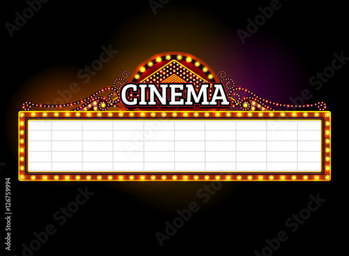 Cuadros en Lienzo theater sign,cinema sign,light sign,frame light