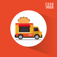 Sticker - Taco food truck icon. Urban american culture menu and consume theme. Colorful design. Vector illustration