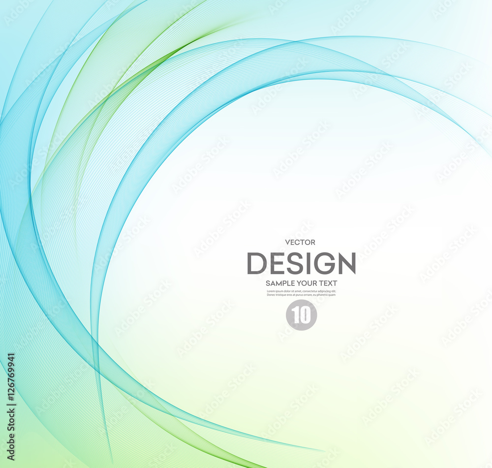 Abstract vector background, blue and green wavy Stock Vector | Adobe Stock