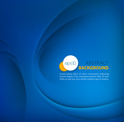 Poster - Blue vector Template Abstract background with curves lines and shadow. For flyer, brochure, booklet, websites design