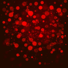 Poster - Christmas abstract red background with bokeh light