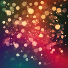 Poster - Christmas abstract background with bokeh light