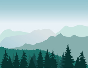 Wall Mural - Vector Mountains Background