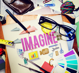 Poster - Imagine Creative Dream Expect Ideas Vision Concept