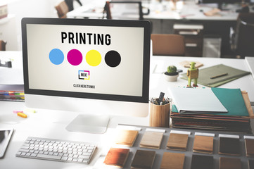 Canvas Print - Printing Process Offset Ink Color Industry Media Concept