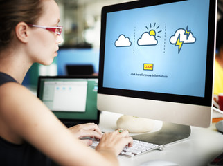 Wall Mural - weather report forecast cloudy clear blustery concept