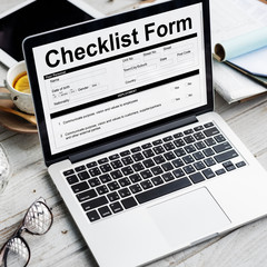 Sticker - Checklist Form Document Data Information Contract Concept