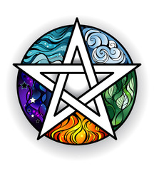 Sticker - Beautiful bright pentagram