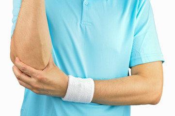 Poster - tennis player with elbow injury