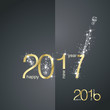 New Year 2017 The End 2016 gold black vector
