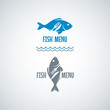 Fish Food Logo. Fork And Knife Vector Background