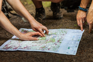 Navigating with map and compass