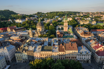 Wall Mural - Lviv old city panorama. Ukraine, Europe.