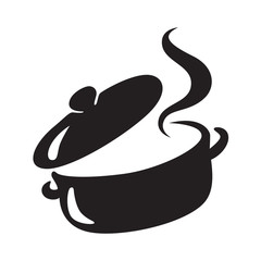 icon black pot, vector