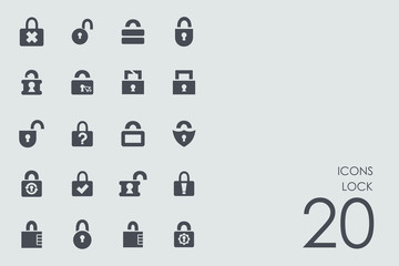 Poster - Set of lock icons