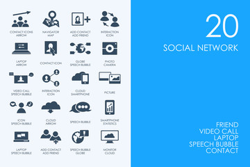 Poster - Set of BLUE HAMSTER Library social network icons