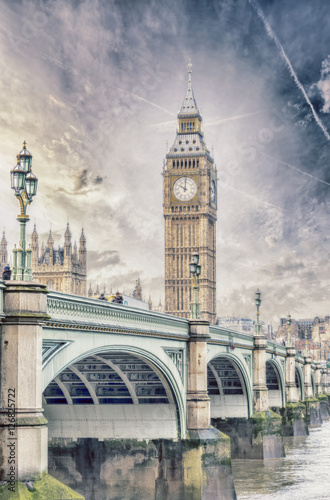 Naklejka nad blat kuchenny Malowana wieża Big Ben, Londyn
