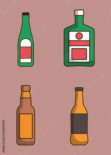 liquor drink bottle icon vector illustration graphic design - Buy this
