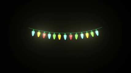 Wall Mural - Chain of Lights on a Black Background