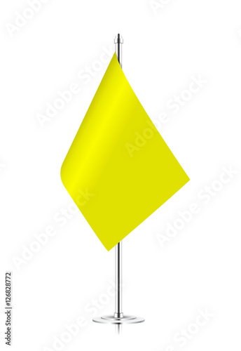 Download Vector Realistic Table Desk Flag Vector Desk Flag Mockup Isolated On White Background Yellow Flag Stock Vector Adobe Stock