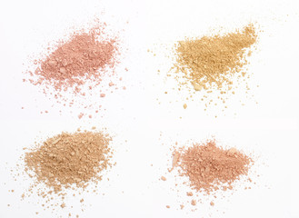 Wall Mural - Close up of a make up powder on white background