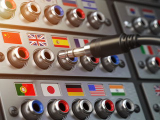Poster - Select language. Learning, translate languages or audio guide co