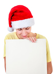 Wall Mural - Young Man with Blank Board