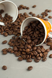 Fototapeta Mapy - coffee beans in the coffee cup