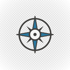 Aufkleber - Compass retro design vector icon isolated on transparent