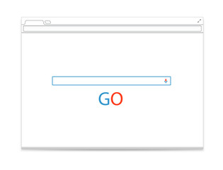 Leinwandbilder - Opened browser vector template with search tab. Vector mockup is
