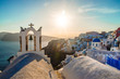 View of Oia village,a famous tourist destination, Santorini,Greece