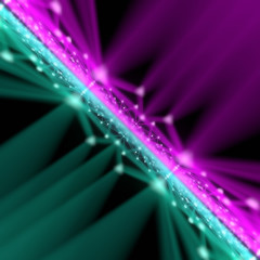 Aufkleber - abstract modern pink and green lines out of focus background 3d rendering