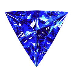 Wall Mural - Sapphire Triangle Cut Over White Background