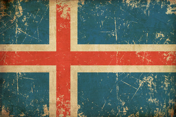 Sticker - Icelandic Flag Flat Aged