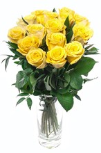 Beautiful Bouquet Of Yellow Roses Isolated